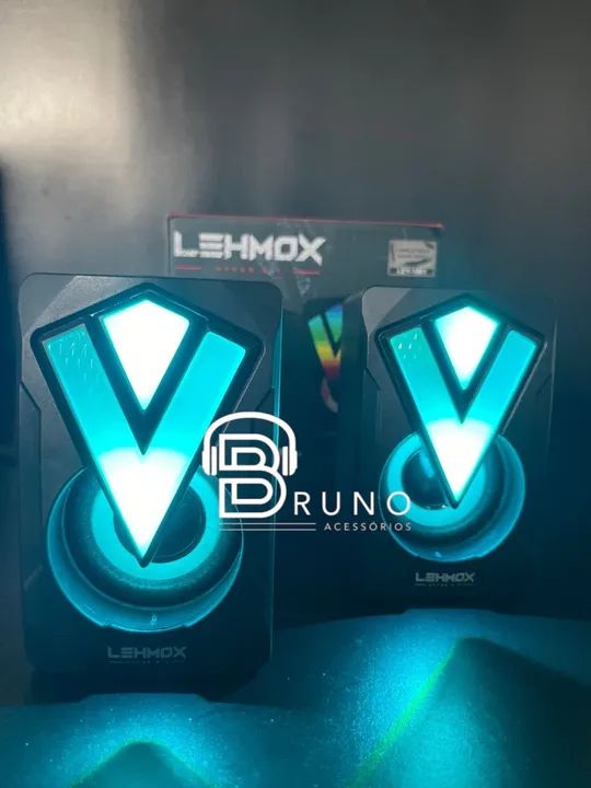 Caixas de Som 2.1 Lehmox com LED RGB - Som de Alta Qualidade - Foto 3