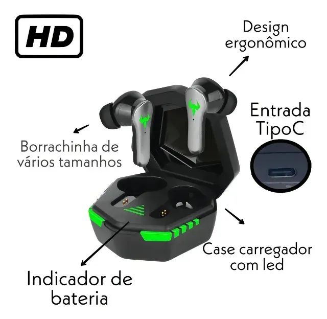 Fone TWS Bluetooth Gamer B-Max BM-227 - WZetta - Foto 3
