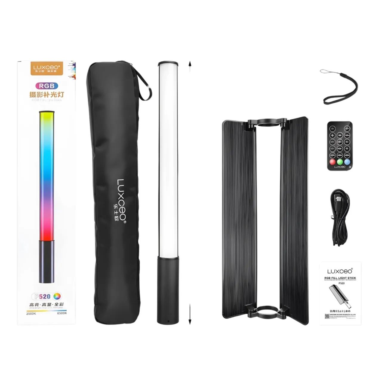 Bastão de Led profissional Luxceo P520 com 18w e 36w de potência, Autonomia de até 2h - Foto 6