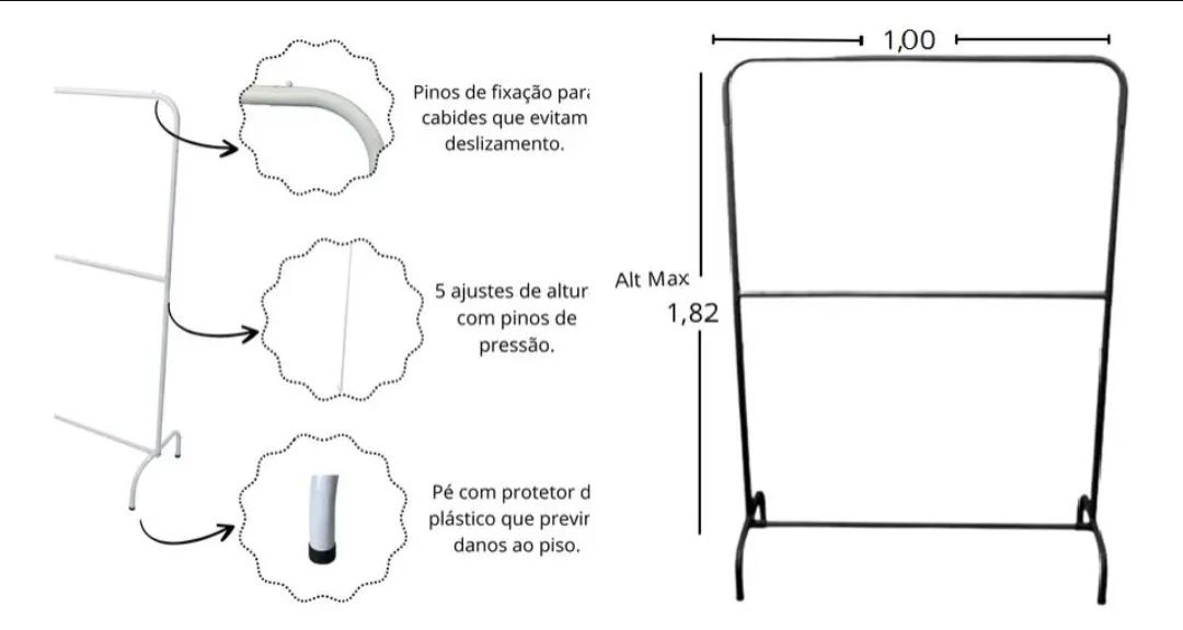 Vendo 1 arara de roupa com 2 cabideiros - Foto 3