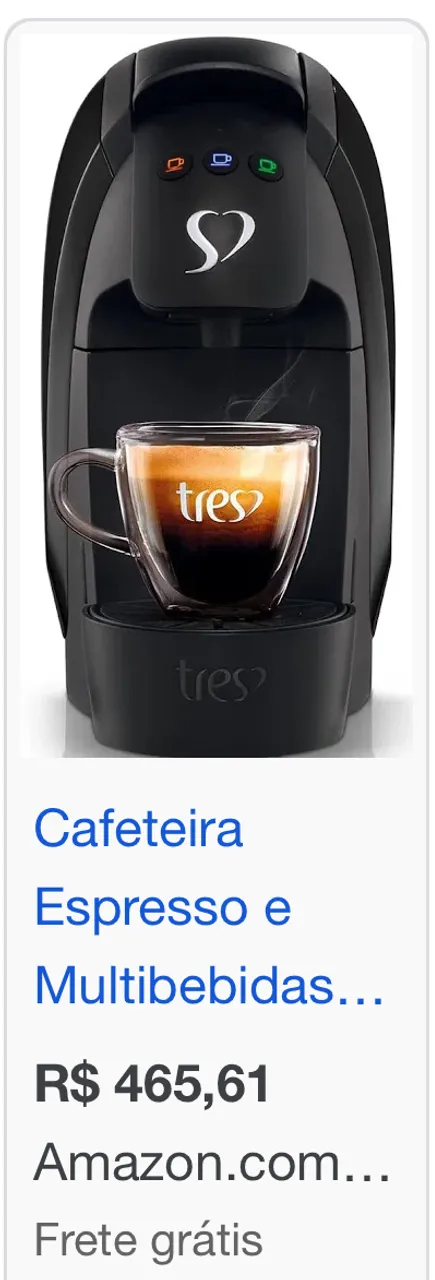 Cafeteira Espresso e Multibebidas Tres