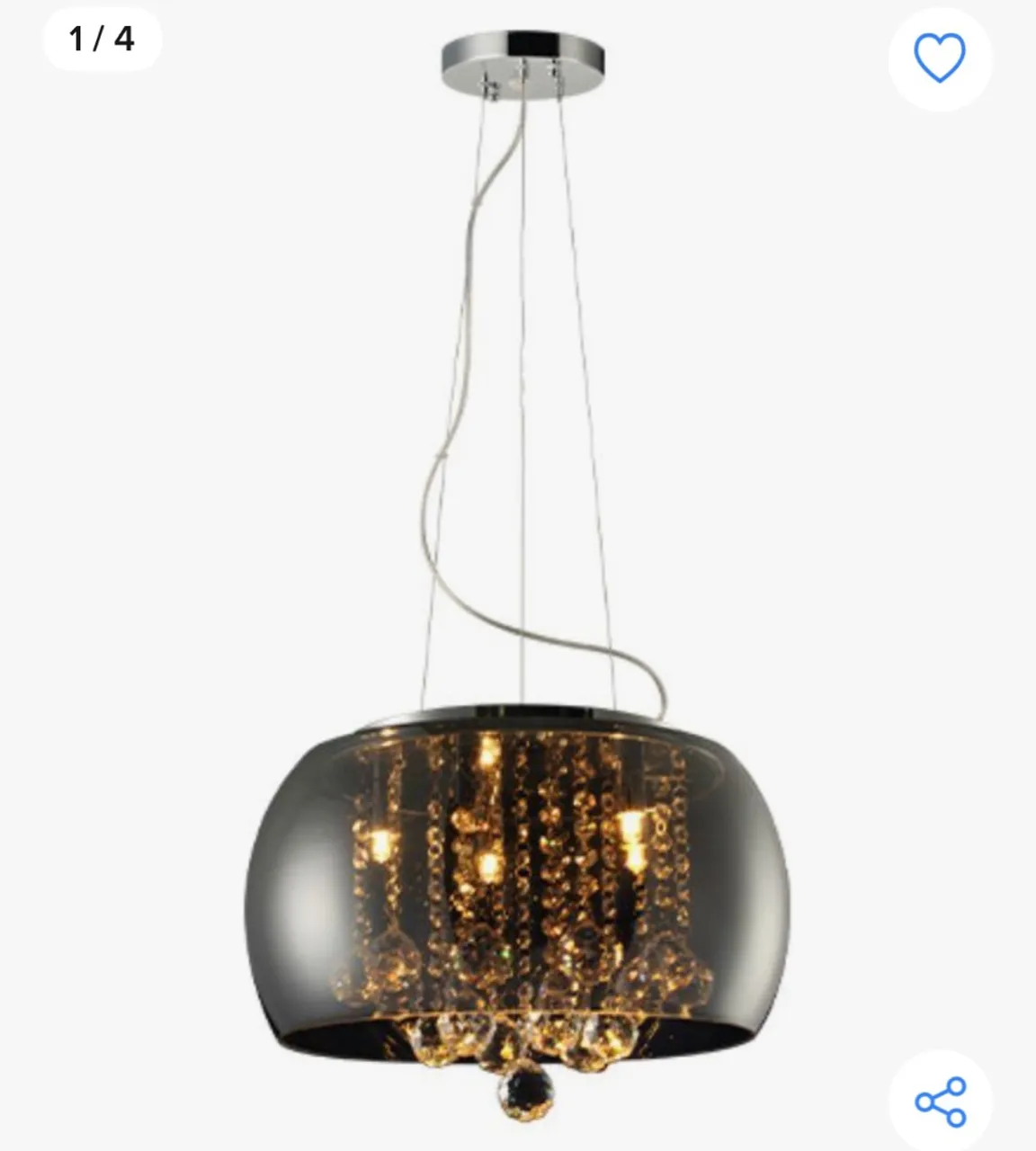 Lustre Pendente Avant Wessex 40cm Fume Espelhado