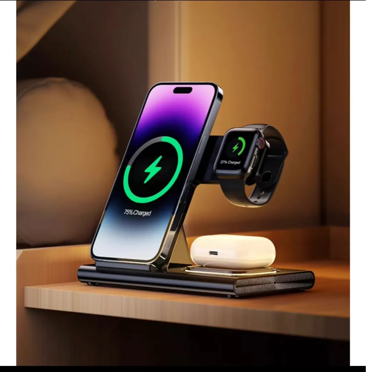Carregador 3 em 1 Wireless para iPhone, Apple Watch e AirPods