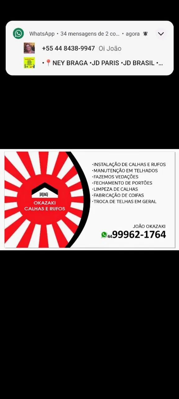 Instalação de calhas e rufos 