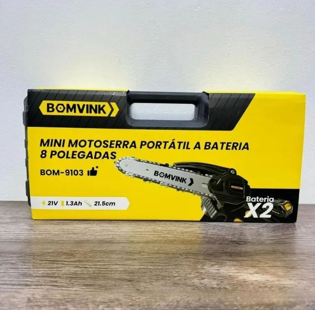 Moto Serra Elétrica Portátil 4 Polegadas Com 1 Bateria Cor Preto 110v/220v