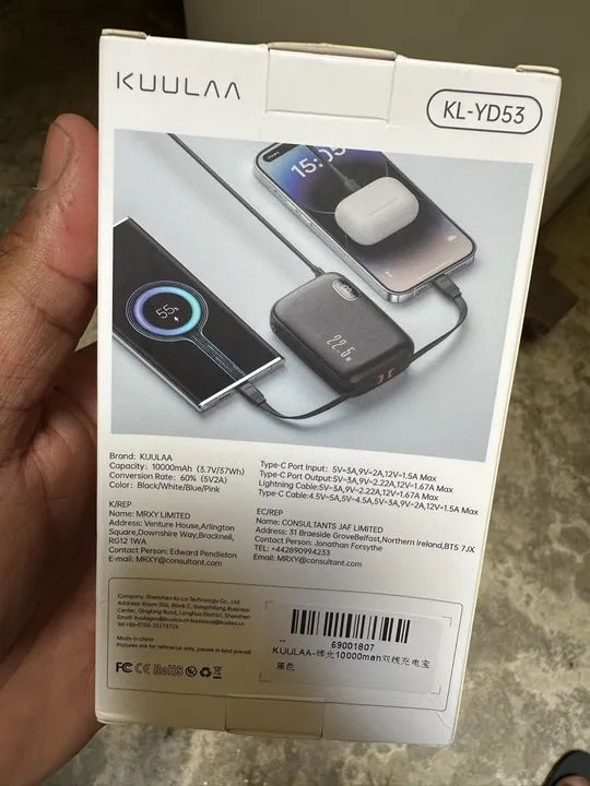 Power Bank Kuulaa 10.000 Mah Quick Charge 22.5w Kl-yd53 Lacrado  - Foto 3