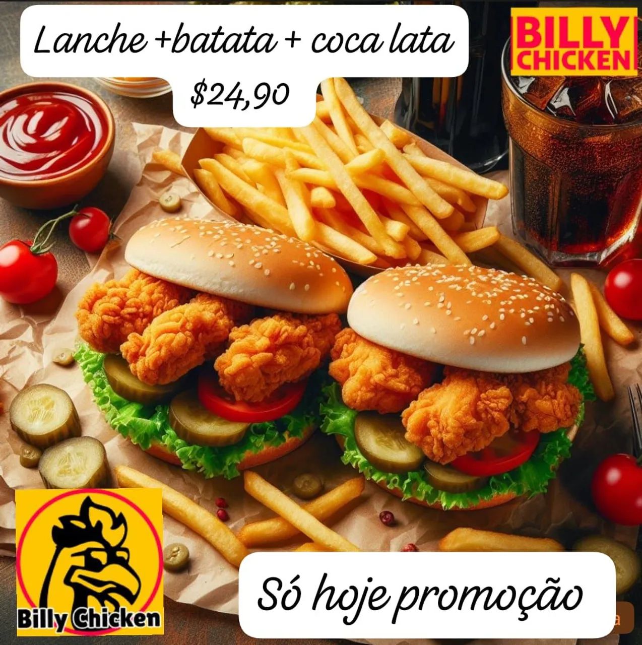 Promoção imperdível: Lanche + batata  a partir deR$24,90!