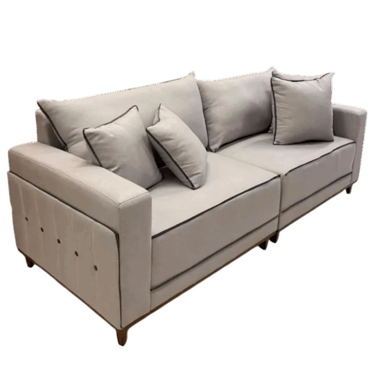 Sofa Living Montes Claros 2,16 m Bege Entrega Rápida - Foto 2