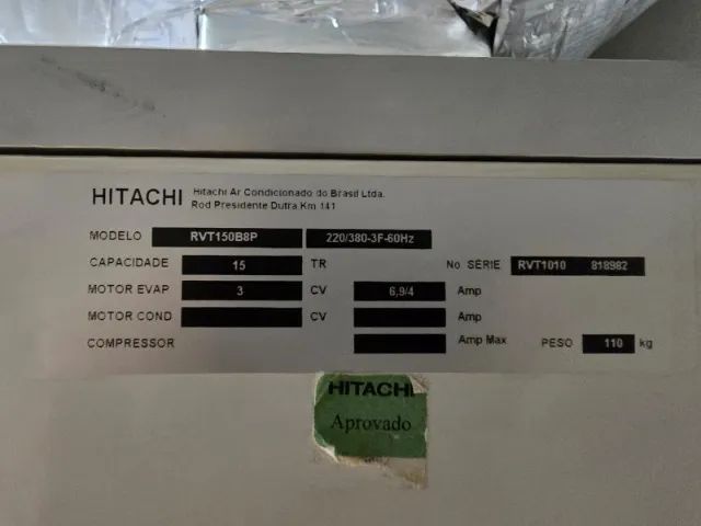 Ar-Condicionado Splitão Hitachi 15 TRs (120000 btu)com condensadora centrífuga. - Foto 3