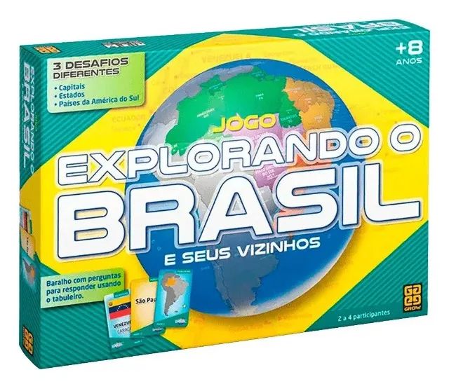 JOGO DE TABULEIRO EDUCATIVO EXPLORANDO O BRASIL E SEUS VIZINHOS GROW - Foto 2