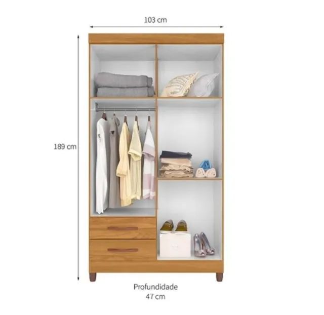 Guarda Roupa 4 Portas 2 Gavetas Novo Fazemos Entrega - Foto 2