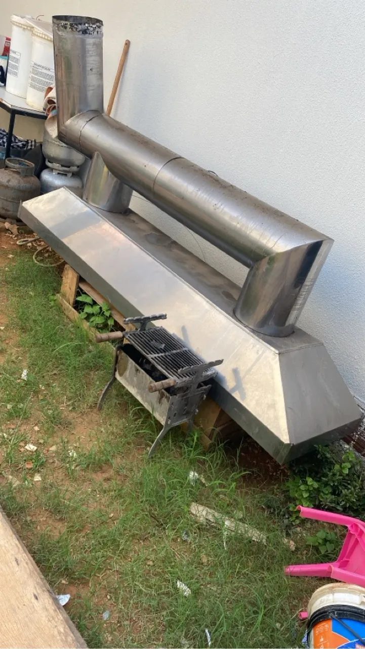 Coifa Industrial em Aço Inox com Churrasqueira