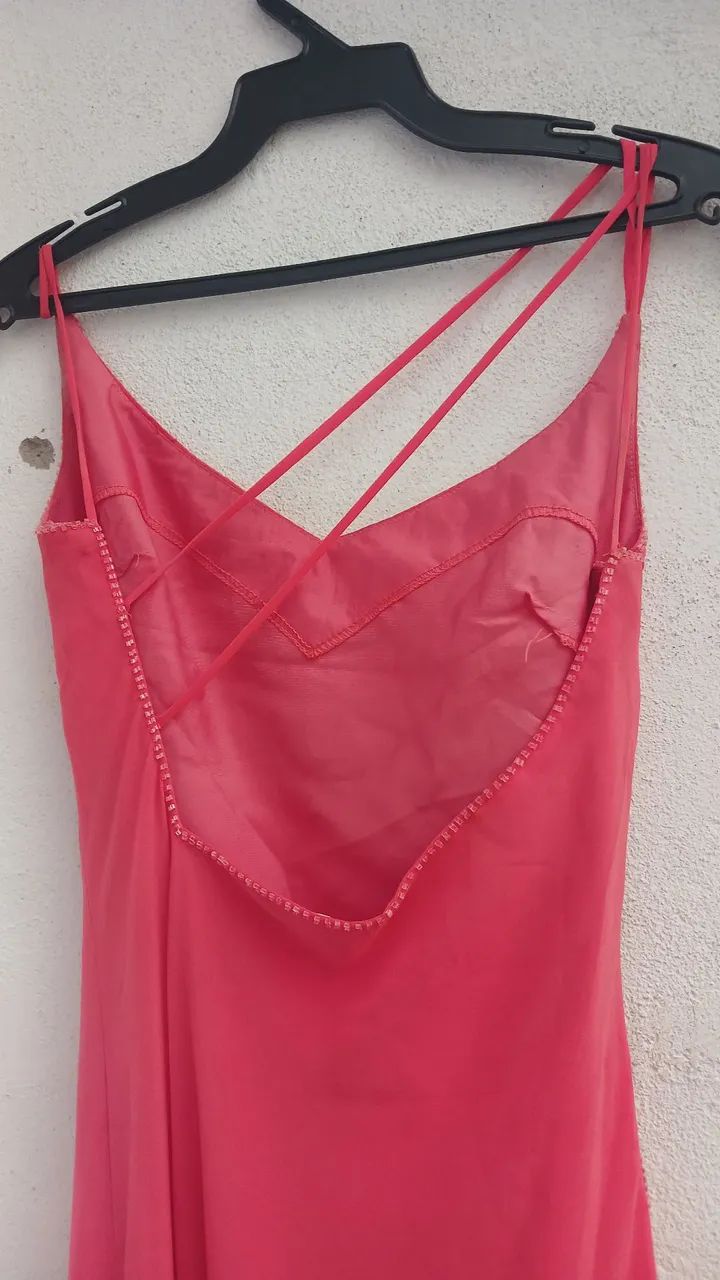 Vestido de festa salmão com pedrarias - Foto 5