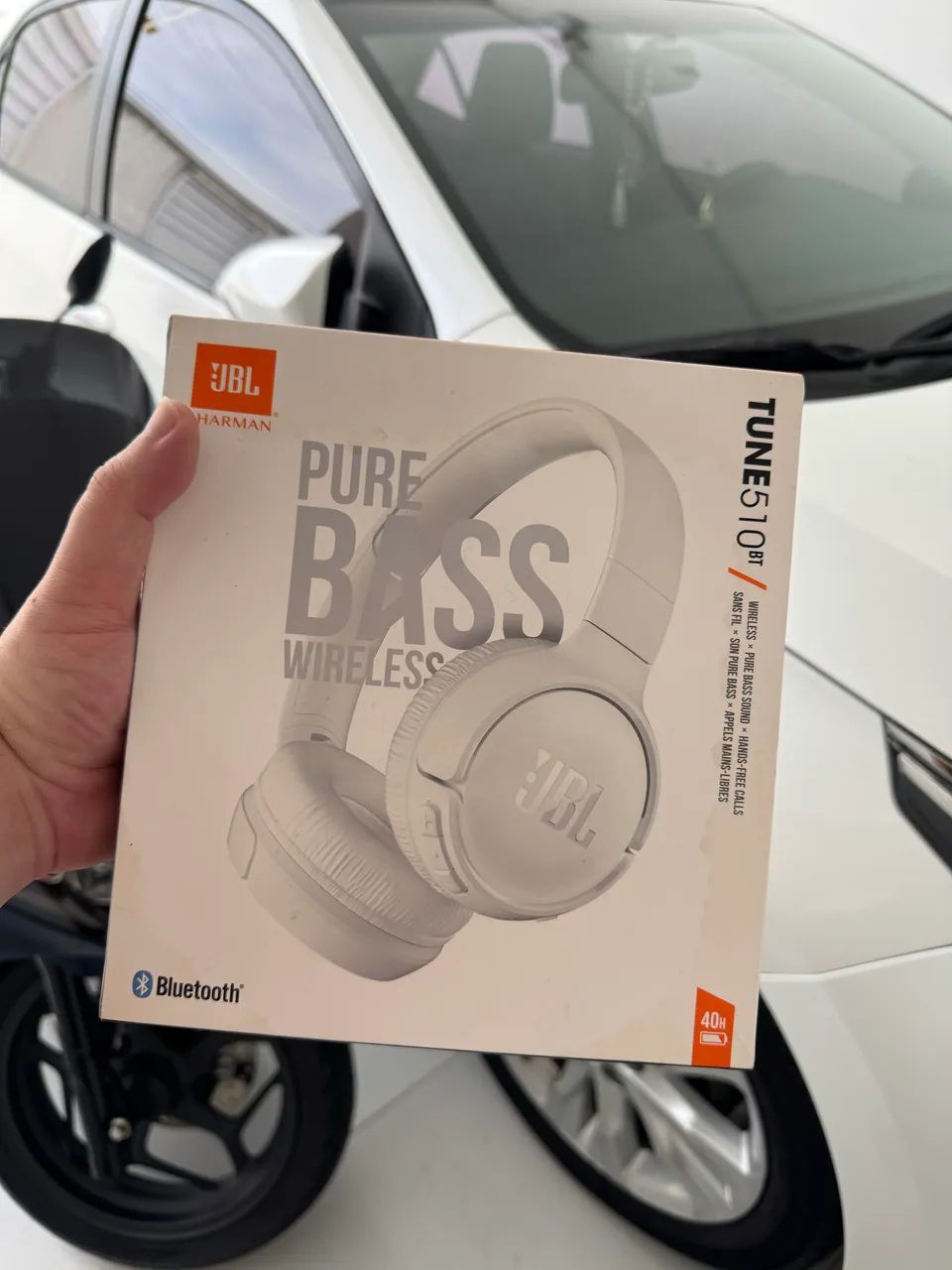 Fone de Ouvido Bluetooth JBL Tune 510BT Pure Bass Branco - JBLT510BTBLK