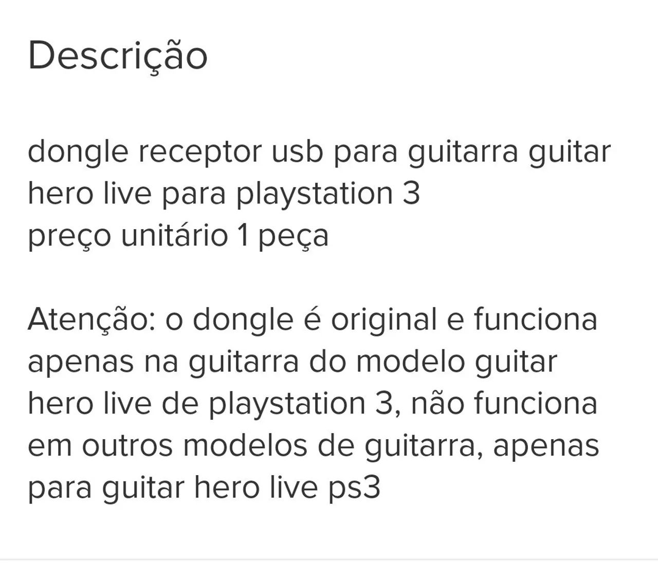 Receptor Guitar Hero Live PS3 usado  - Foto 2
