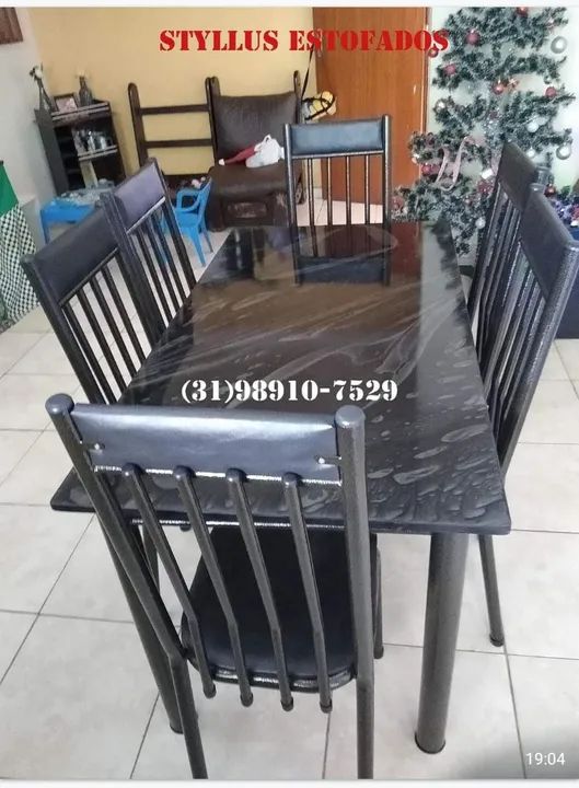 Mesa tubular de 6 cadeiras nova 