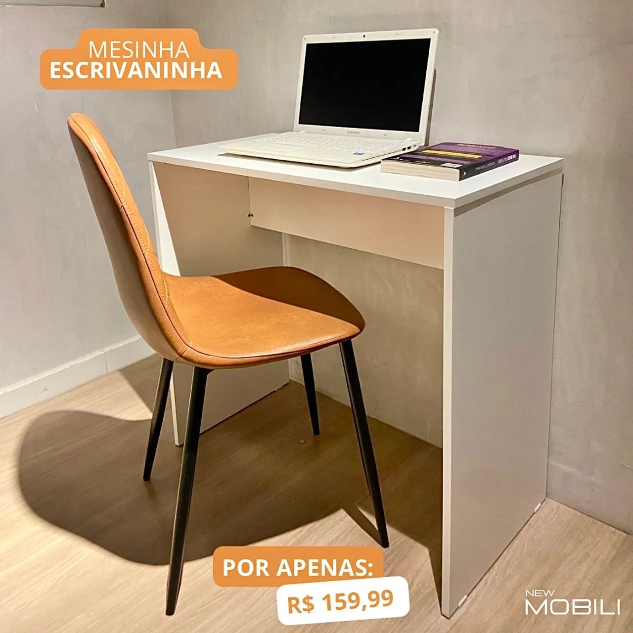 MESA ESCRIVANINHA BRANCA DE MDF