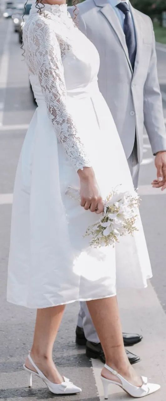 Vestido Noiva Rodado com manga longa  - Foto 4