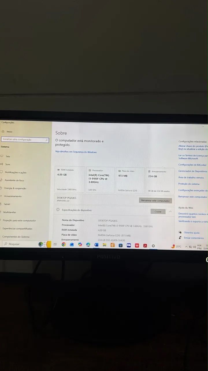 Pc gamer I3 9100f , Ssd 256, 8 de ram DDR4, placa de video G210  - Foto 4