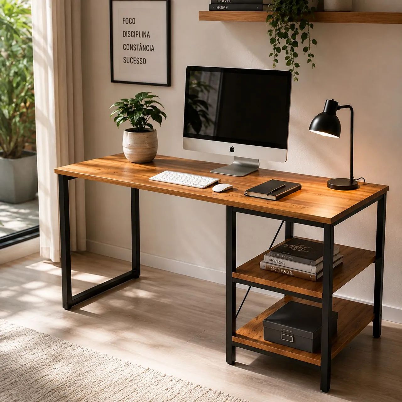 Mesa Escritório com Nichos 