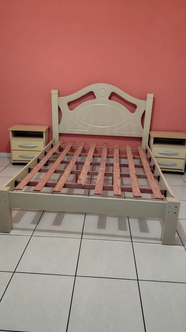 Cama de casal de marfim - Foto 2