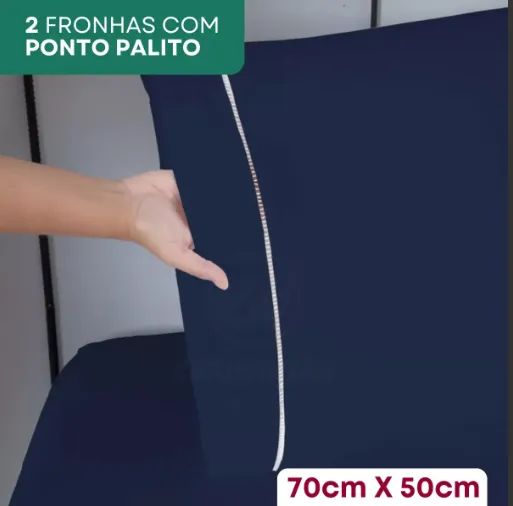 Jogo De Cama Casal Padrão 3 Peças Fronha Ponto Palito C/ Elástico 400 Fios Toque Acetinado - Foto 4