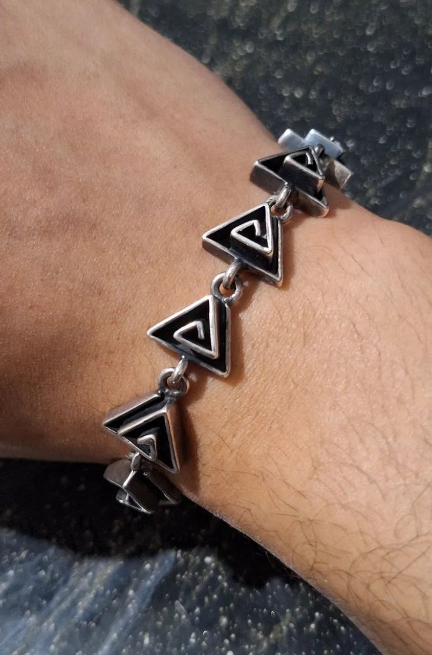 Pulseria prata 925 motivo triângulo com espiral