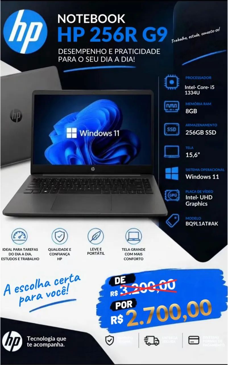 Notebook hp g9 i5 