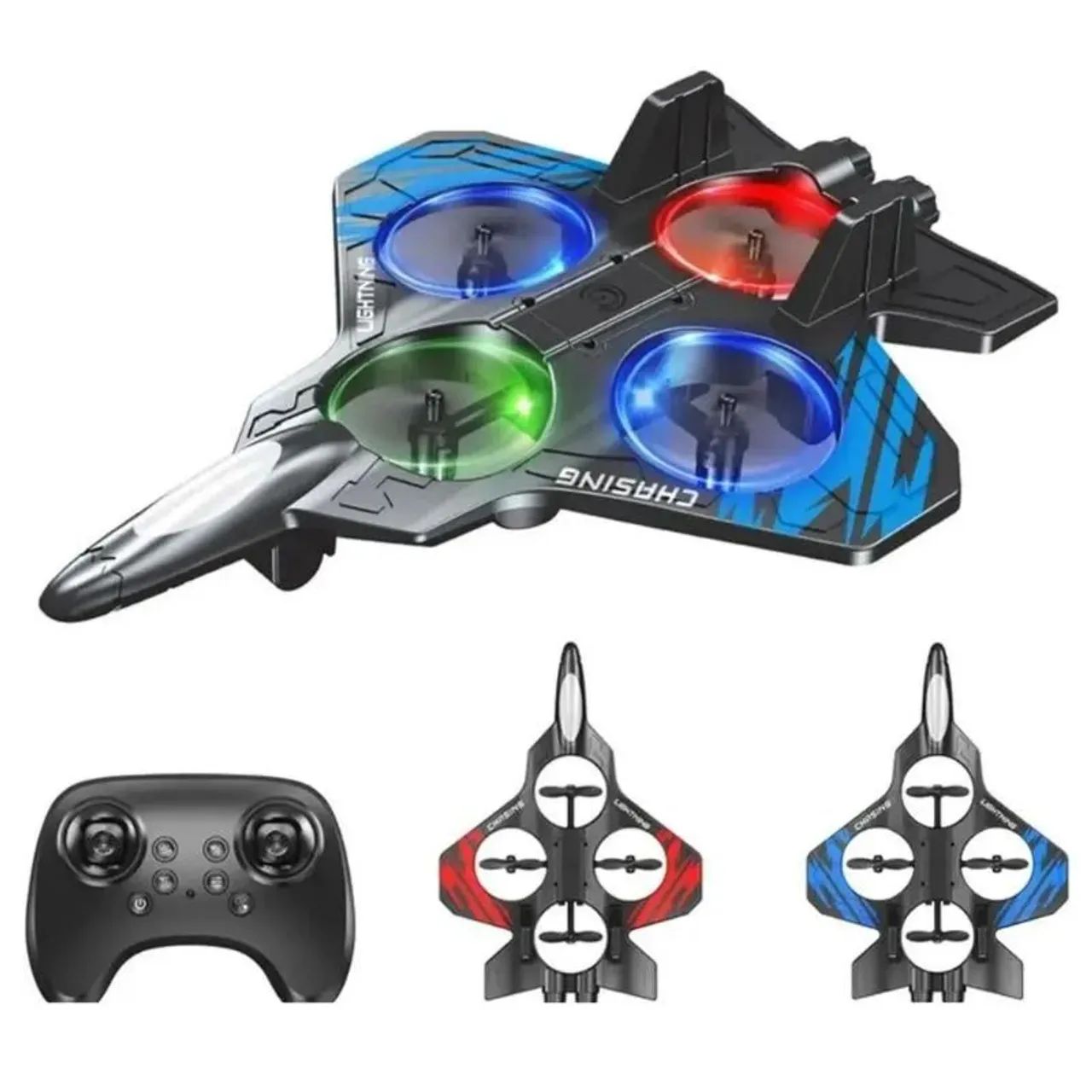 Drone avião a jato Controle remoto com luz  - Foto 4