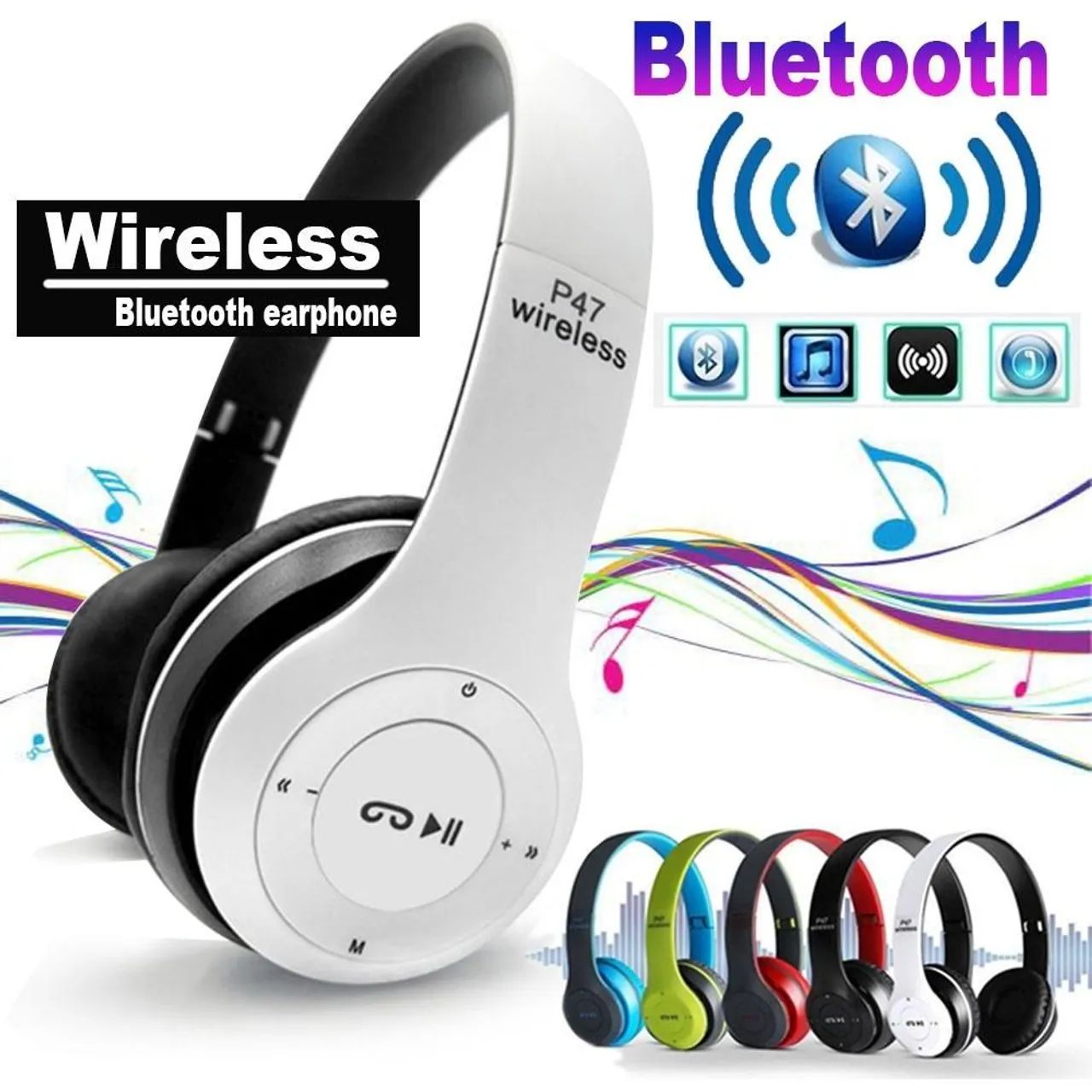 Headphone Fone de Ouvido Bluetooth P47 Wireless sem fio