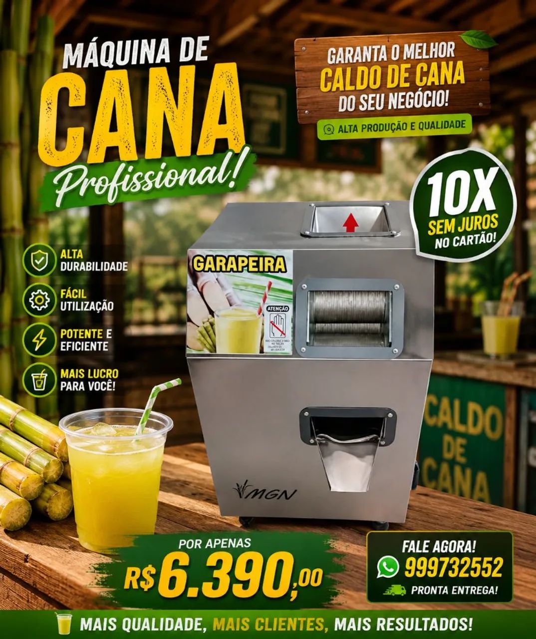 Maquina caldo de cana nova em 10x sem juros 