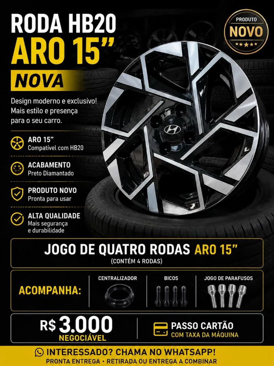 Jogo Rodas Aro 15" - Foto 2