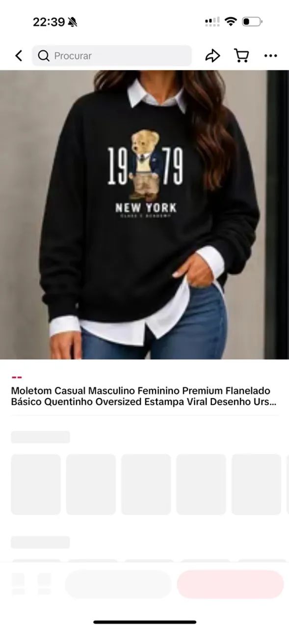 Moletom preto M/g  - Foto 2