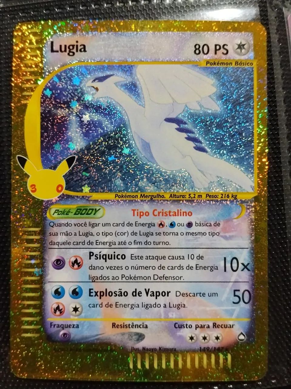 Lugia clássico 30Th aniversário pokémon tcg - Foto 3