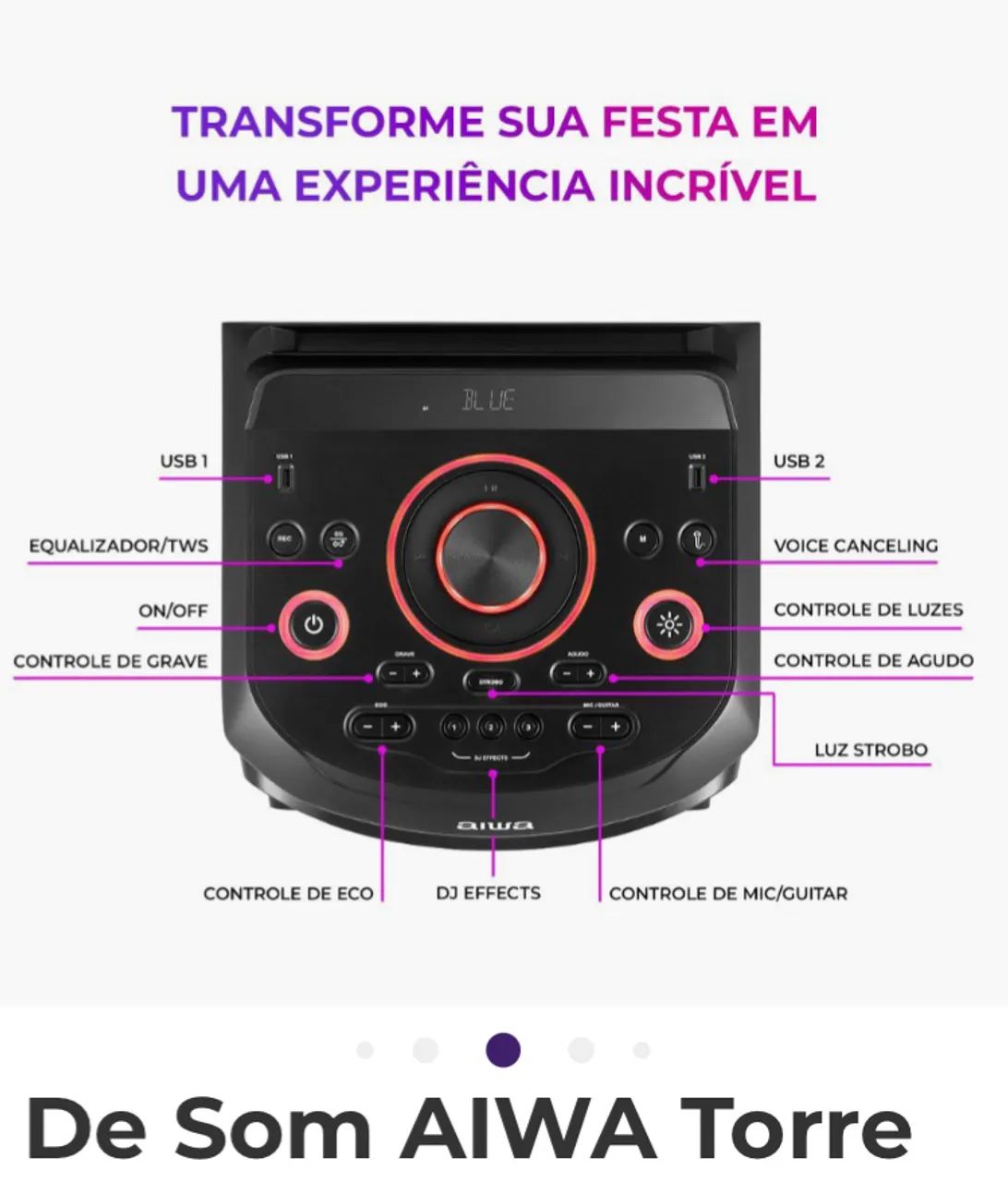 Caixa de som aiwa - Foto 2