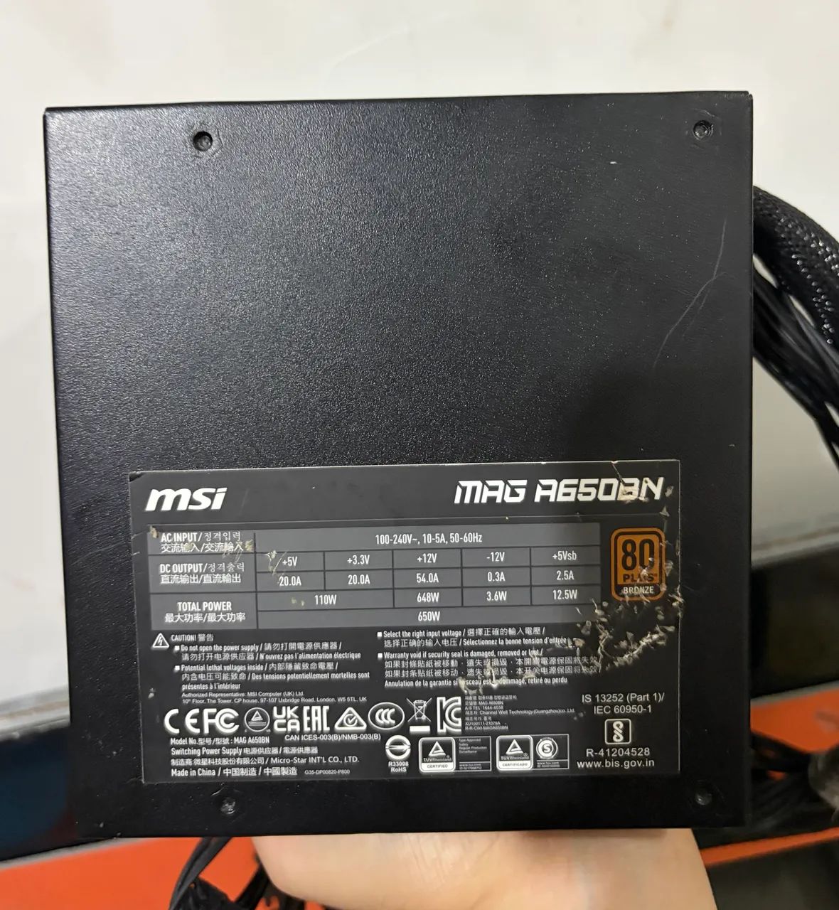 Fonte MSI MAG A650BN 80 Plus Bronze - Foto 2