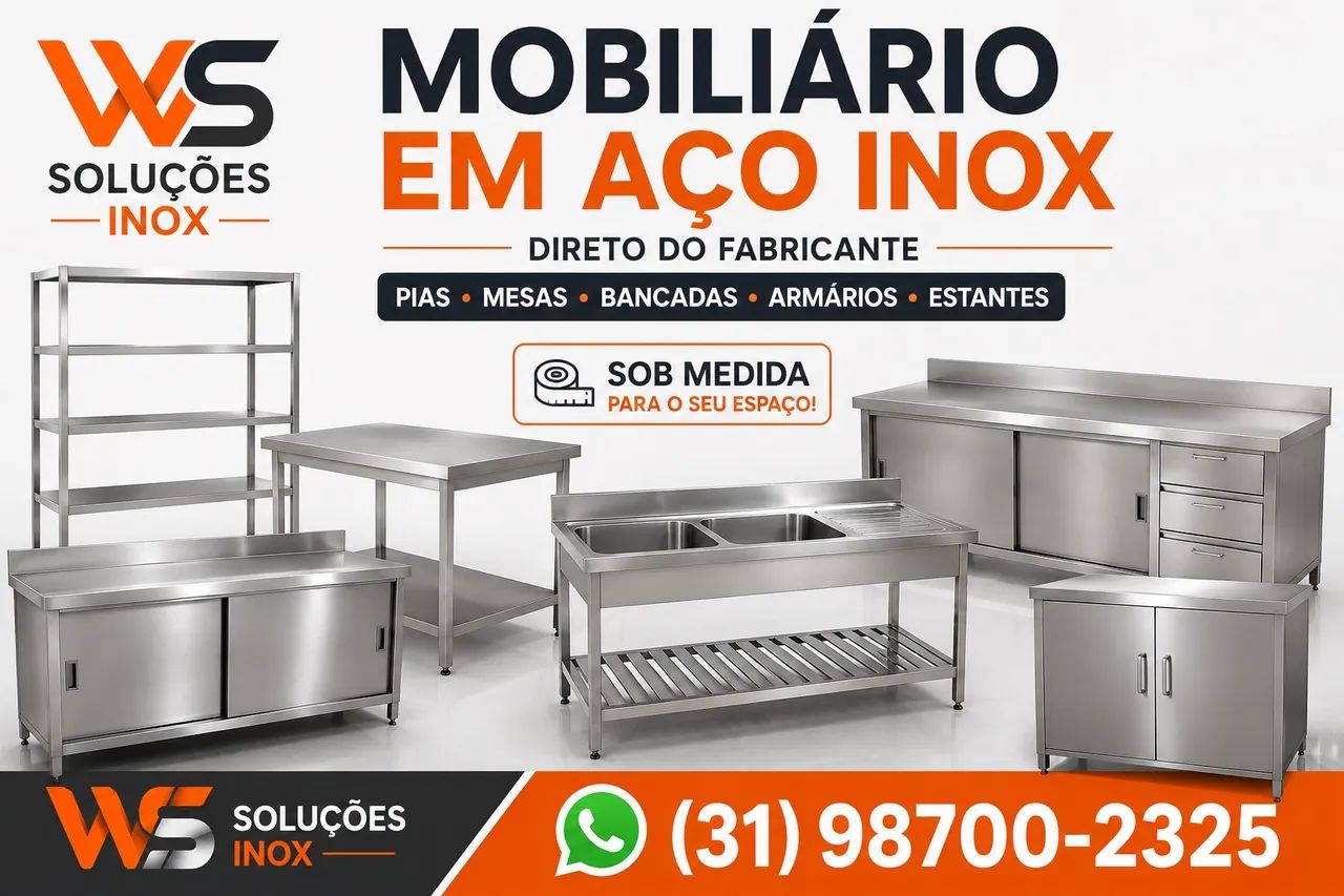 Mobiliário em aço inox ( Sob medida de acordo com seu projeto)