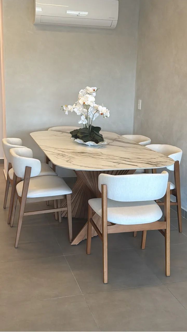 Conjunto Mesa e cadeiras  de mármore tecnológico  - Foto 4