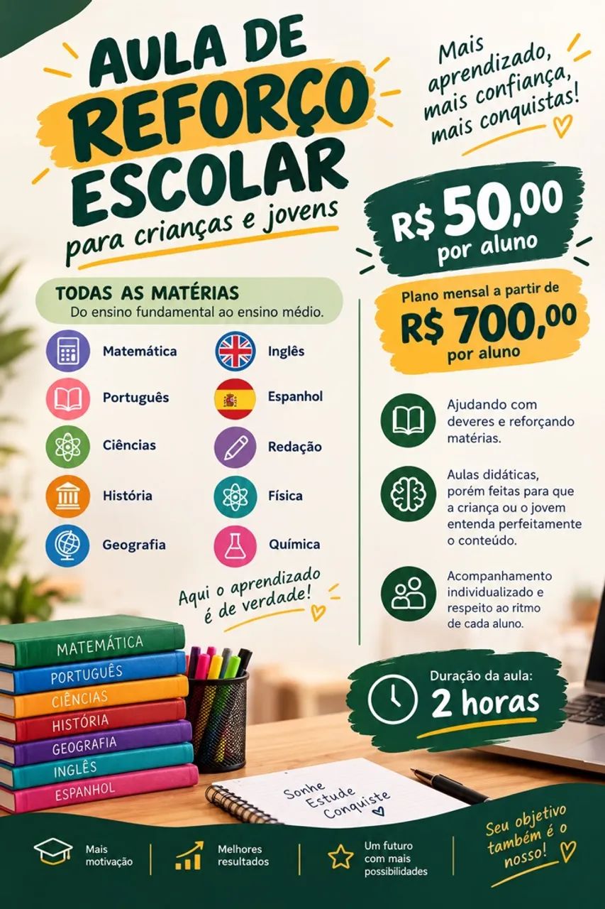 Aula de reforço escolar