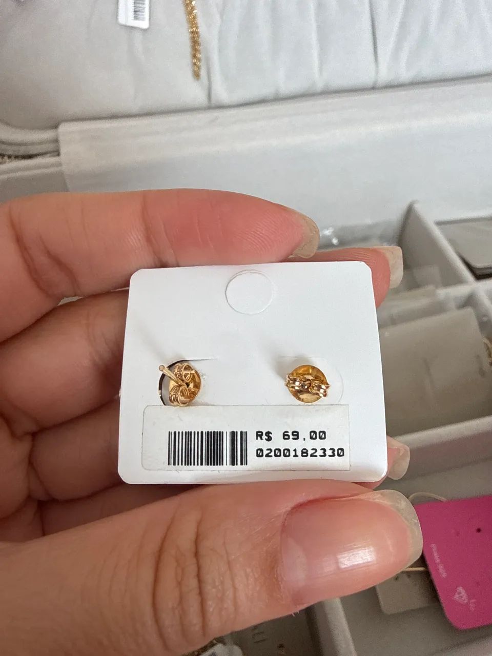 Brinco martelado banhado a ouro 18k - Foto 2