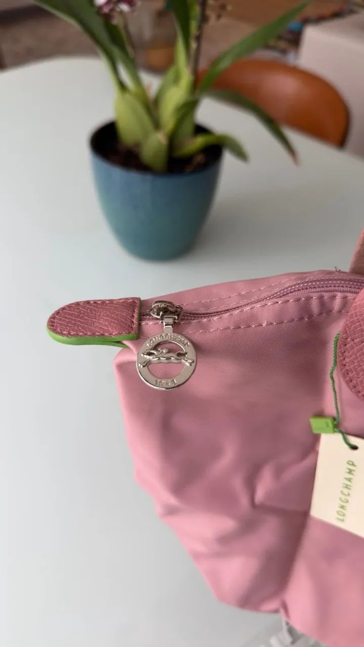 bolsa longchamp le pliage s rosa bebê - Foto 3