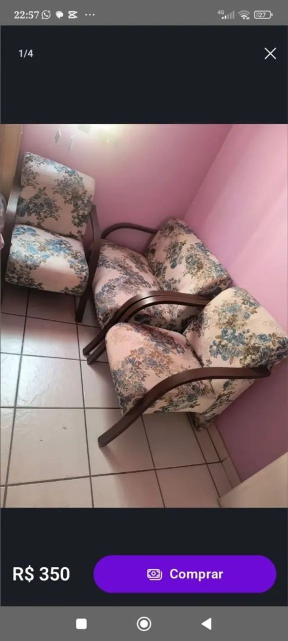 Lindo sofá poltrona estampado 
