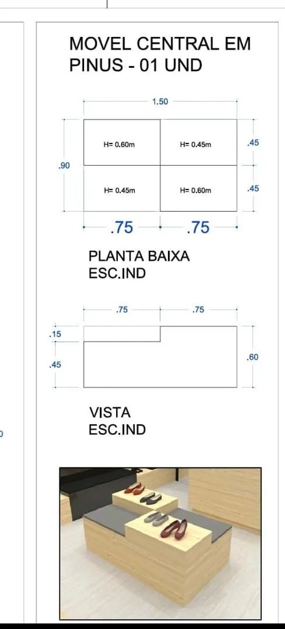 Puff Modular Grande em Madeira com Estofado - Design Moderno - Foto 3