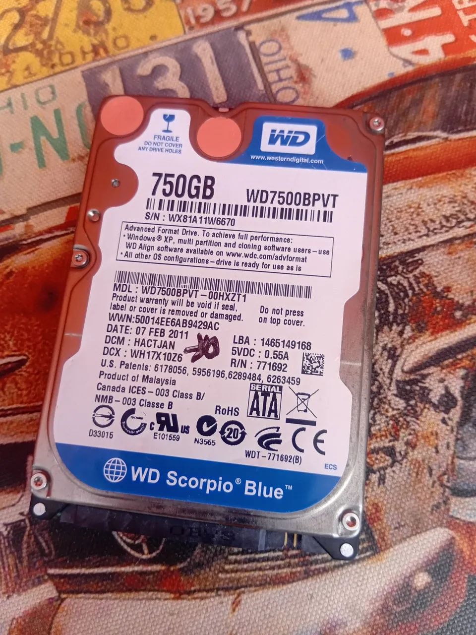 HD notebook 750 gb WD seminovo - ALDEOTA