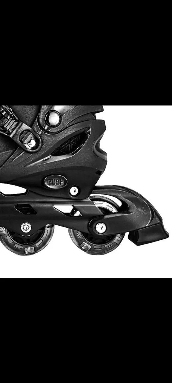 Patins Ajustável Preto Com Luzes Led Semi Profissional - Dm Toys - Foto 6