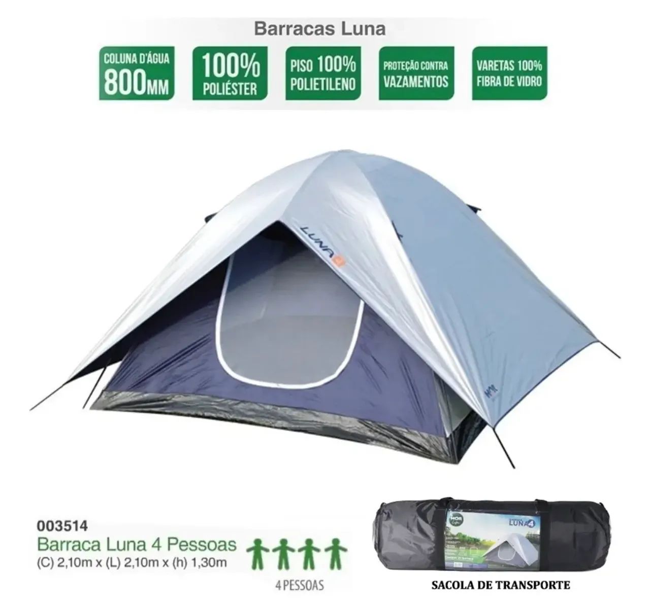 Barraca Camping Luna 4 Pessoas Mor - Foto 2