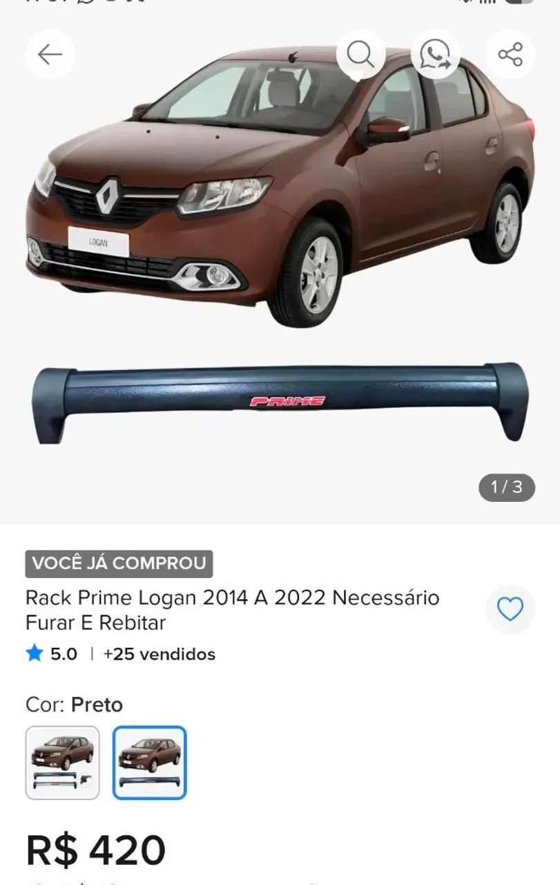 Rack para logan 2014 até 2022 - Foto 2