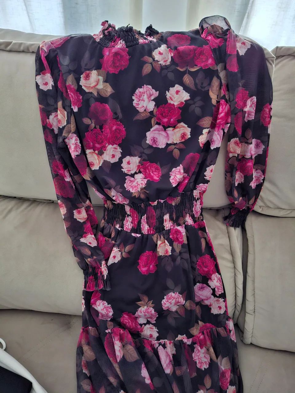 Vestido tule estampado floral - Foto 3