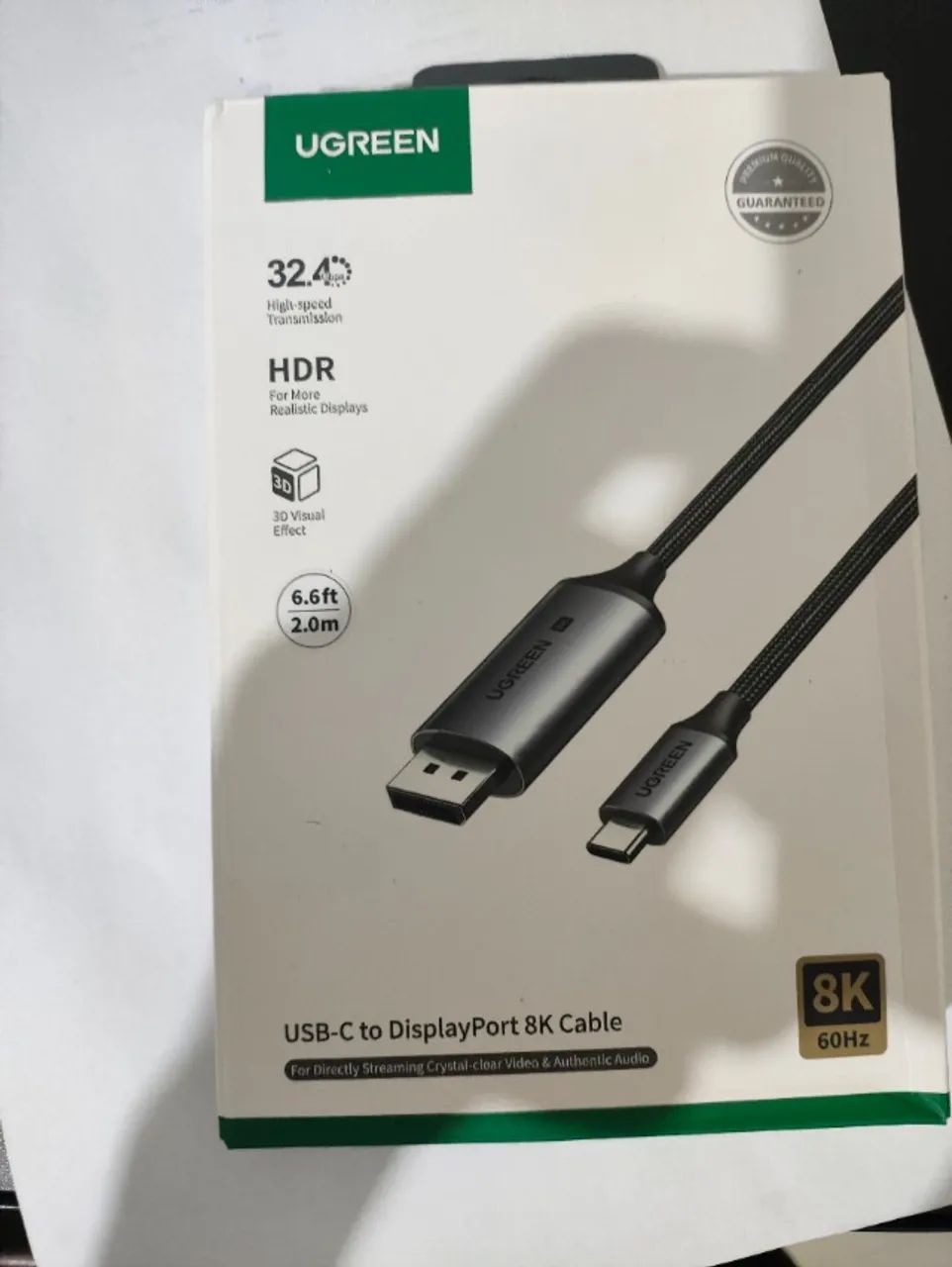 Cabo Usb-c para Displayport 8k 60hz 
