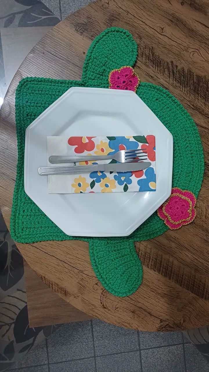 Jogo americano em crochê - Foto 3